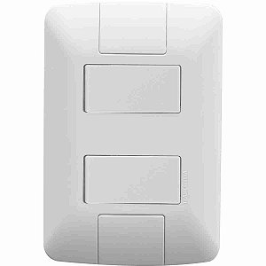 Interruptor Duplo Simples 4x2 6a 250v Aria - Tramontina Cor Branco