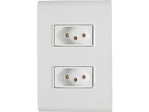 Conjunto placa 4x2 + 2 tomada 2P + T 10A 250V Liz Branco Tramontina