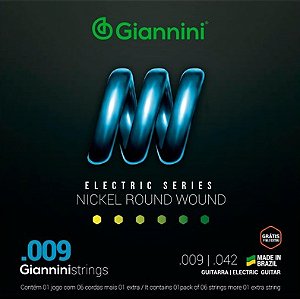 Encordoamento para guitarra Gianinni 0.09 Niquel Round Wound