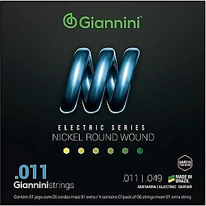 Encordoamento para guitarra Gianinni 0.11 Niquel Round Wound