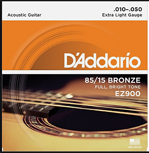 Encordoamento para Violão Bronze Daddario 0.10  Médium Light