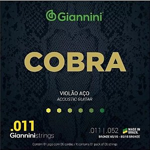 Encordoamento para Violão Bronze Gianinni Cobra 0.11