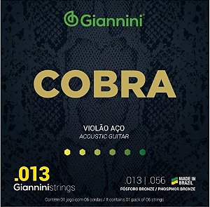 Encordoamento para Violão Bronze Gianinni Cobra 0.13