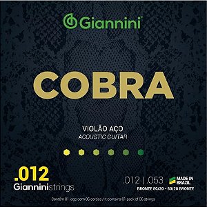 Encordoamento para Violão Bronze Gianinni Cobra 0.12