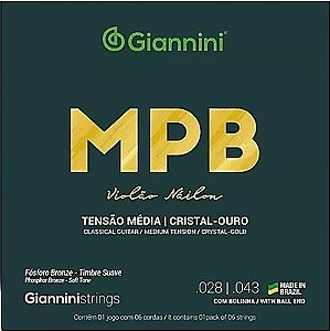 Encordoamento para violão nylon Gianinni MPB  0.28
