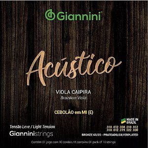 Encordoamento para viola caipira CEBOLÃO em MI (E)