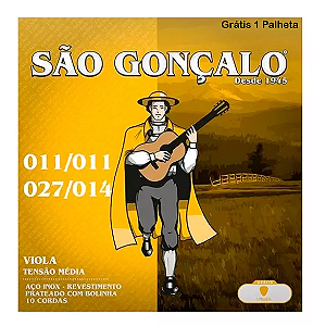 Encordoamento para viola São Gonçalo tensão media 011