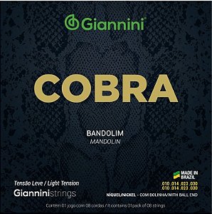 Encordoamento para Bandolim Giannini Cobra Níquel GESBN Leve