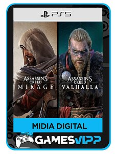 Pacote Assassin’s Creed Mirage e Assassin's Creed Valhalla-Ps5 Midia digital