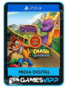 Pacote de jogo Spyro + Crash Remastered Ps4 Midia digital