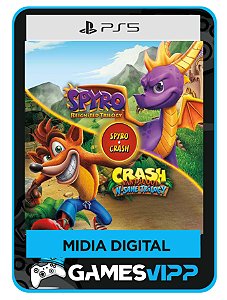 Pacote de jogo Spyro + Crash Remastered Ps5 Midia digital