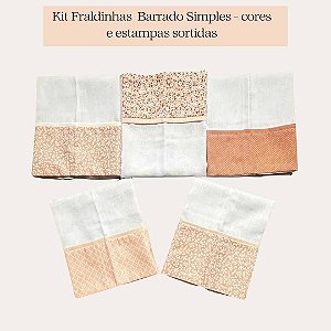 kit 5 fraldinhas de boca - barrado simples