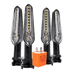 Kit 04 Pisca Led Sequencial + Rele MT03/ MT07/ MT09/ Fazer/ Factor/ Crosser 150 / FZ15/ FZ25/ XJ6