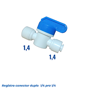 Registro Conector Reto Duplo 1/4"