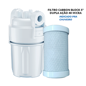 Filtro Shower 5 " Carbon Block Tripla 40 micra