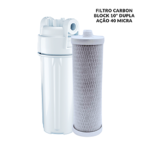 Filtro Carbon Block 10" Dupla Ação 40 Micra