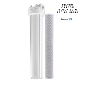 Filtro Slim 20" Refil Carbon Block 40 Micra