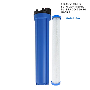 Filtro 20" com Refil Plissado 30 Micra