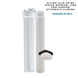 Filtro SLIM 20" com Carvão Ativado e Alumina Reduz Floúr