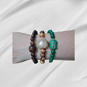 Pulseira de Pedras Naturais com Berloque Esfera 8 mm