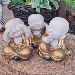Trio de Budas Não Vejo, Não Ouço, Não Falo - M