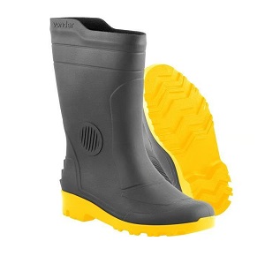 Bota PVC Preta / amarela c/ forro C. médio Vonder nº 37