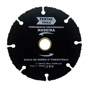 Disco de serra p/ madeira de tungstênio 110mm Fertak