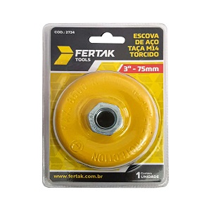 Escova aço torcido 75mm M14 Fertak Ref. 2734