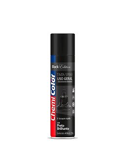 Tinta spray preto brilhante Chemicolor 400ml