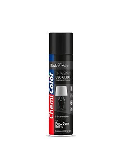 Tinta spray preto semi brilho Chemicolor 400ml