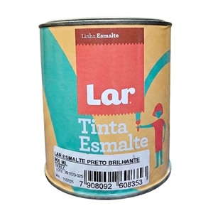 Tinta esmalte sintético preto brilhante Lar 900ml