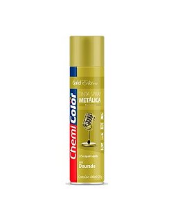 Tinta spray metálica dourado Chemicolor 400ml