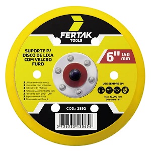 Suporte p/ disco de lixa c/ 6" velcro Fertak Ref. 2892