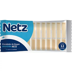 Prendedor de roupas madeira Netz c/ 12 und