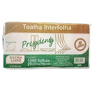 Papel toalha branco extra luxo Presydenty c/ 1000 fls