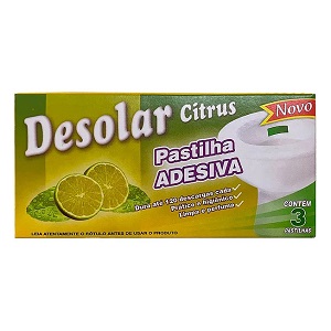 Pastilha sanitária adesiva citrus Desolar c/ 3 pcs