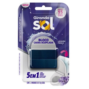 Pastilha sanitária bloco c/2 pcs lavanda Girando Sol 35gr