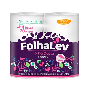 Papel hig. folha dupla neutro roxo Folhalev 4x30m