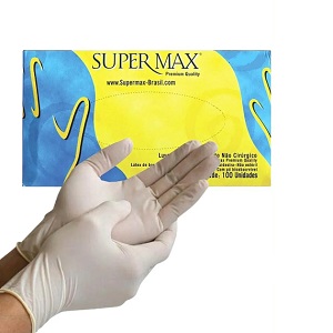 Luva c/ pó latex c/100 Supermax Tam. P