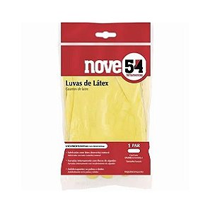 Luva de latex amarela Nove54 Tam. XG