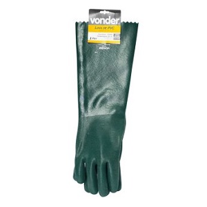 Luva de PVC áspera c/ forro verde  Vonder 46cm