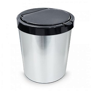 Lixeira c/ click metalizado Arqplast 10L Ref. 25670
