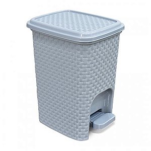 Lixeira c/ pedal rattan cinza Arqplast 7L Ref. 25743