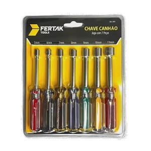 Jogo de chaves canhão c/ 7 pcs Fertak Ref. 2650