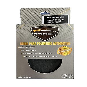 Boina de espuma lustro preta Perfecto Corte 5"