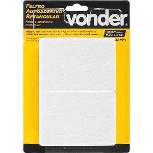 Feltro retangular branco c/ 10 und Vonder 95x68mm