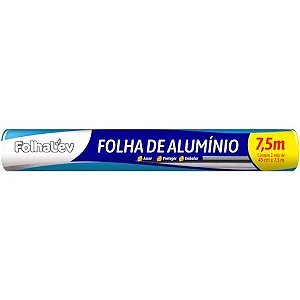 Papel alumínio 45cm Folhalev 7,5m