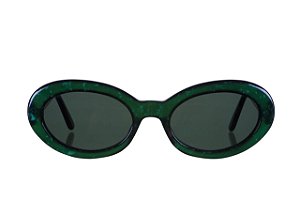 Gaia cristal perolado musgo com lentes verdes