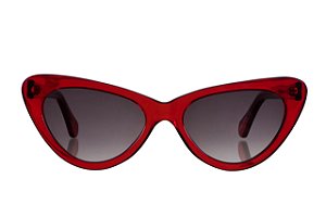 Selena cristal vermelho com lentes clássicas