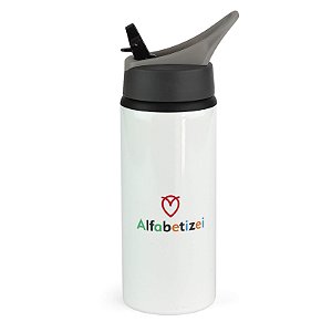 Squeeze Branca em Metal 500ml Alfabetizei